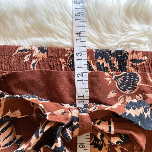 Primark Boho Floral Brown Wide Leg Casual Pants 10 - Picture 8 of 9